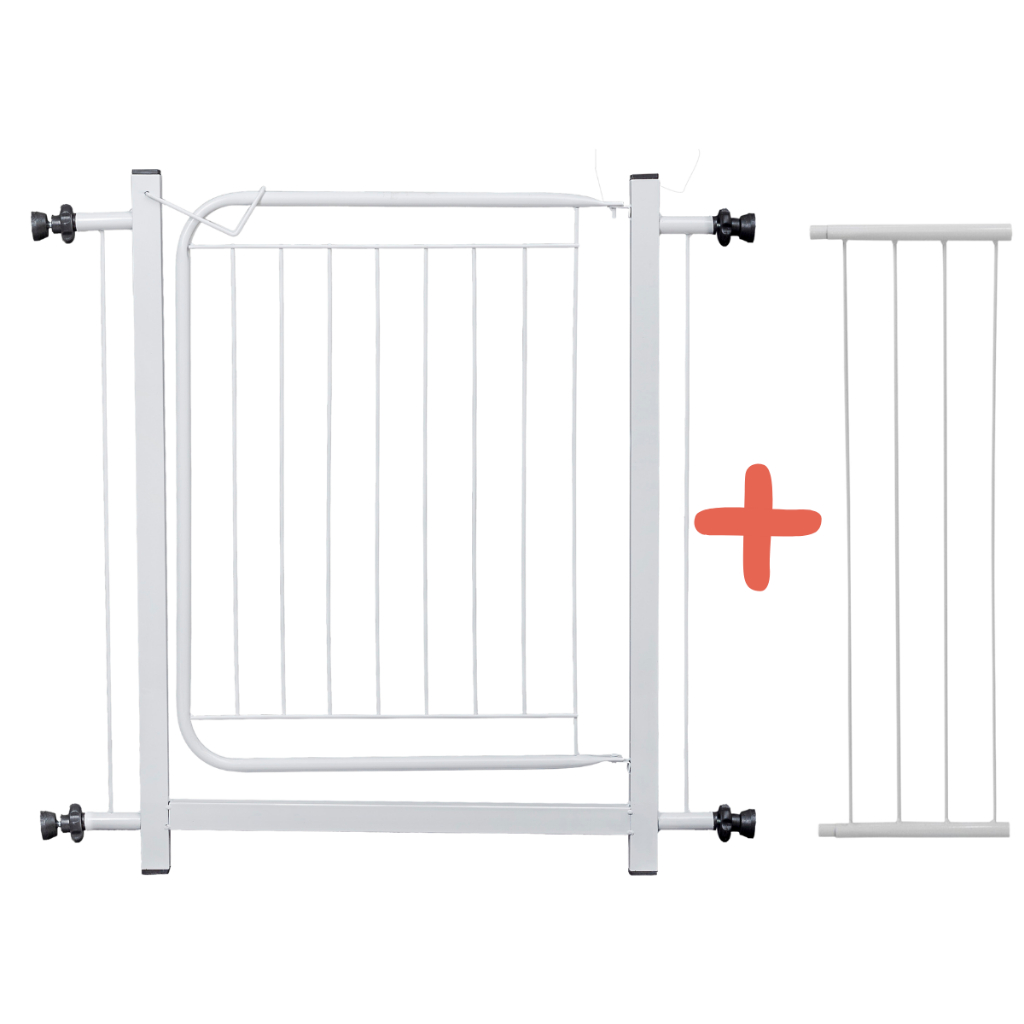 Portão Grade Proteção Pet 80 A 100 Cm Criança Cachorro Gatos Branco