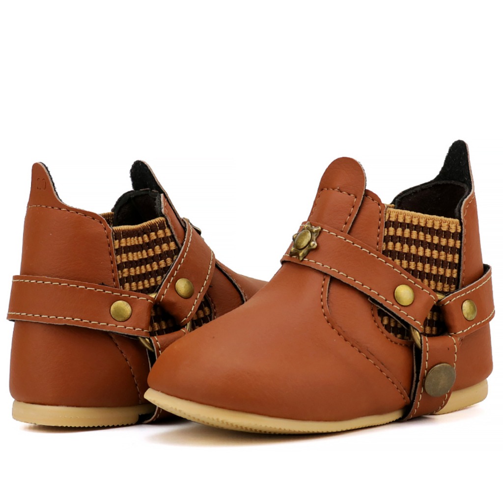 Bota Country Infantil Botina Sapatinho de bebe Recém nascido Bebê Rodeio Com Fita texana festa junina