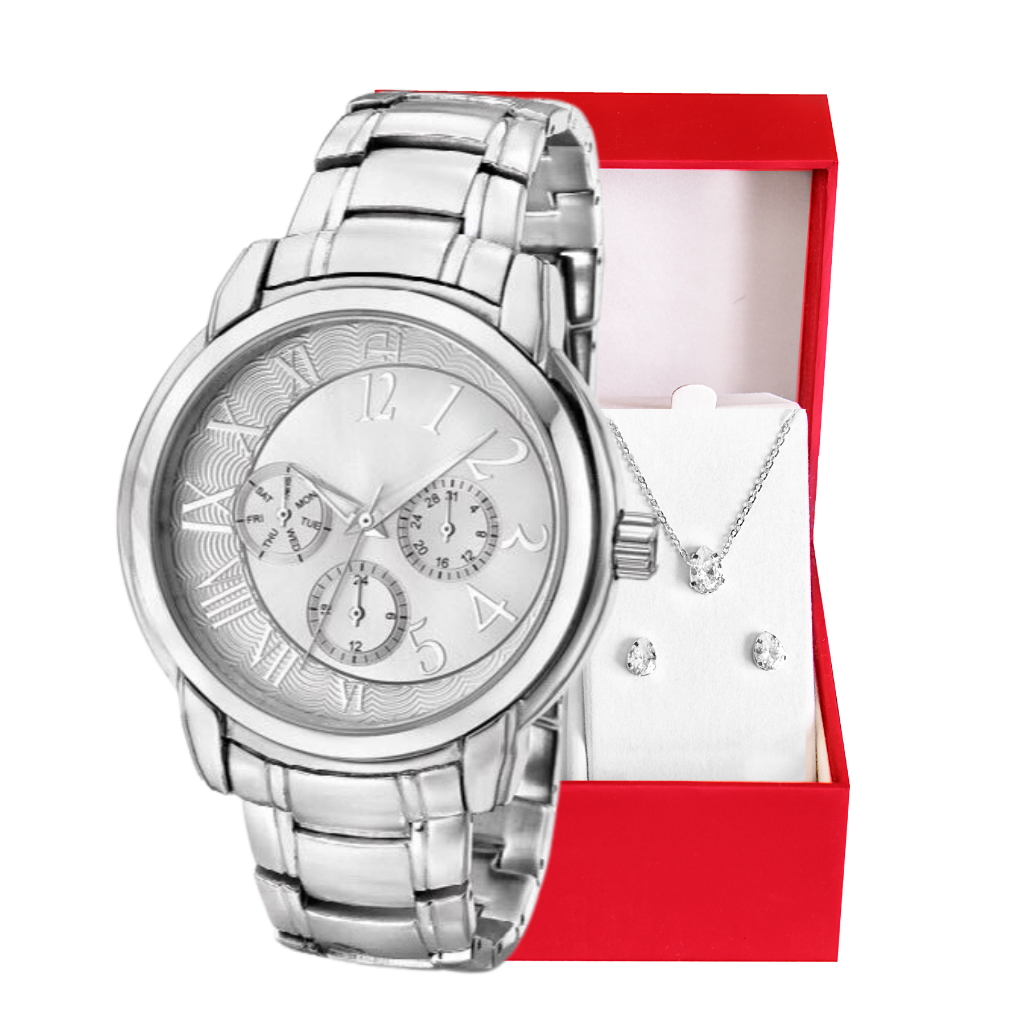 Kit Relógio Feminino Champion Ana Hickmann Analógico A Prova D'Água Original AH30111Q