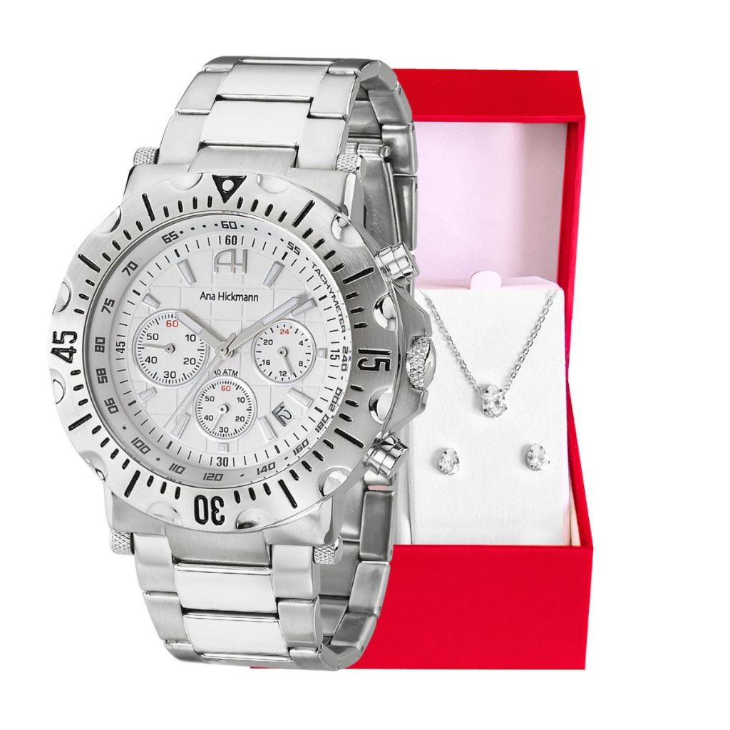Relógio Feminino Champion Ana Hickmann Prata AH30004S - Cronógrafo, Presente Estiloso para Mulher, Esposa, Mãe! - Watches