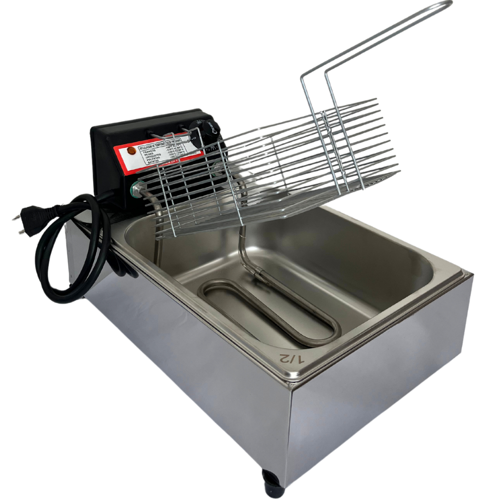 Fritadeira elétrica inox profissional cuba de 4 a 5 litros 1500W - 110 ou 220v com termostato