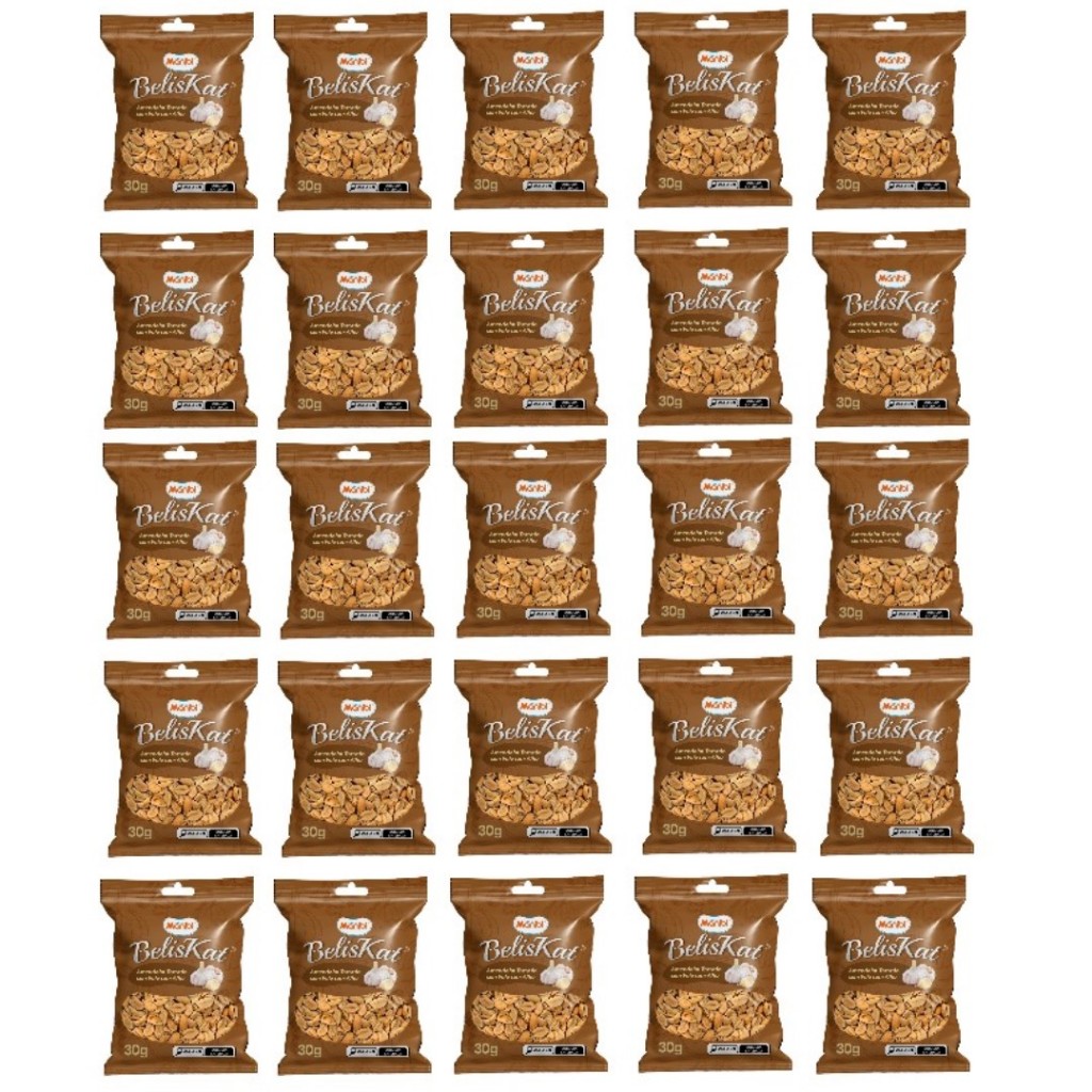 Kit c/ 25 Pacotes Amendoim Torrado Salgado c/ Alho 30g - Pacote com 750g -Beliskat em Oferta na Shopee