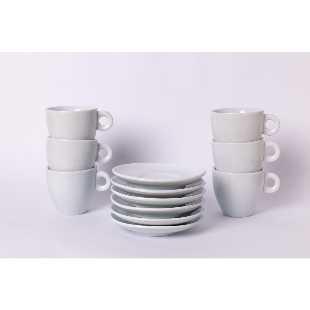 DIRETO DA FÁBRICA - Conjunto 6 Xícaras de Chá com Pires Modelo Veneza - 230 ml