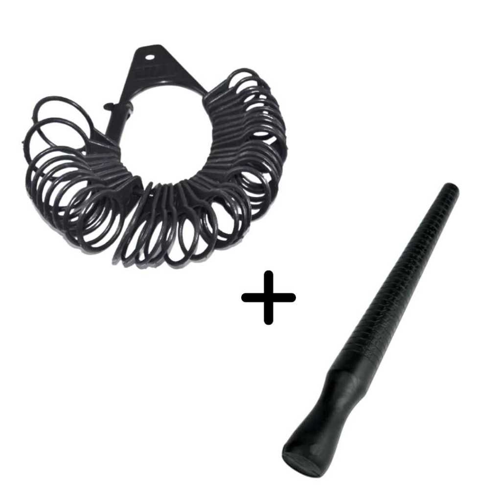 Kit aneleira plástica + medidor de anel aliança bastão de medida dedo