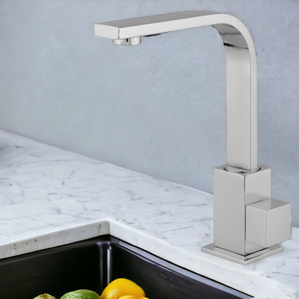 Torneira Pia Lavatório Banheiro Lavabo Quadrix Cromada Premier Metais Cano Reto Luxo Metal Giratória