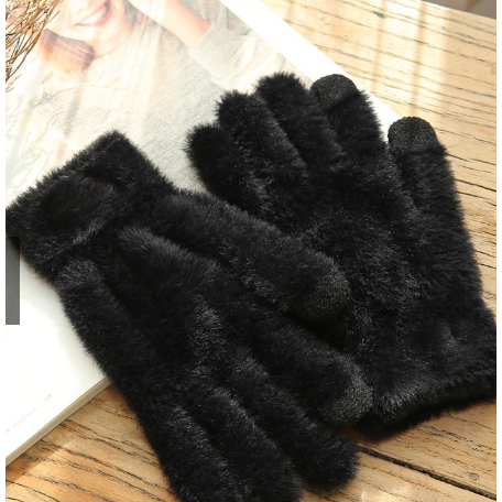 Luva Pelinho Preta Adulto- Juvenil Unisex Inverno Quentinha Lisa Soft Pelinho Inverno Frio Intenso