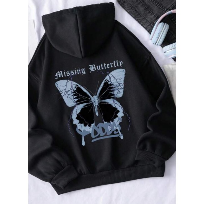 Blusa Moletom Canguru Unissex Butterfly Mission Borboleta Azul Syle