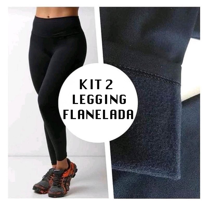 Kit 2 Leg Flanelada Peluciada Termica Feminina  Inverno Academia