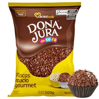 Flocos Granulado Chocolate Gourmet 500g zero lactose e zero glutem Dona Jura- Cacau Foods em Oferta na Shopee
