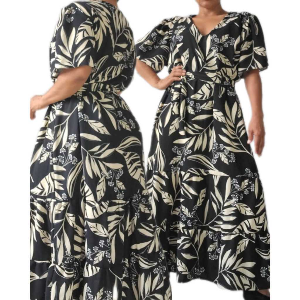 Vestido Longo Ciganinha Tomara Que Caia De Bolinha Soltinho Estampado rodado moda plus size ate 52