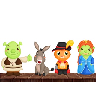 Shrek 4 peças , KIT FESTA DISPLAYS . ENVIO RAPIDO em Oferta na Shopee