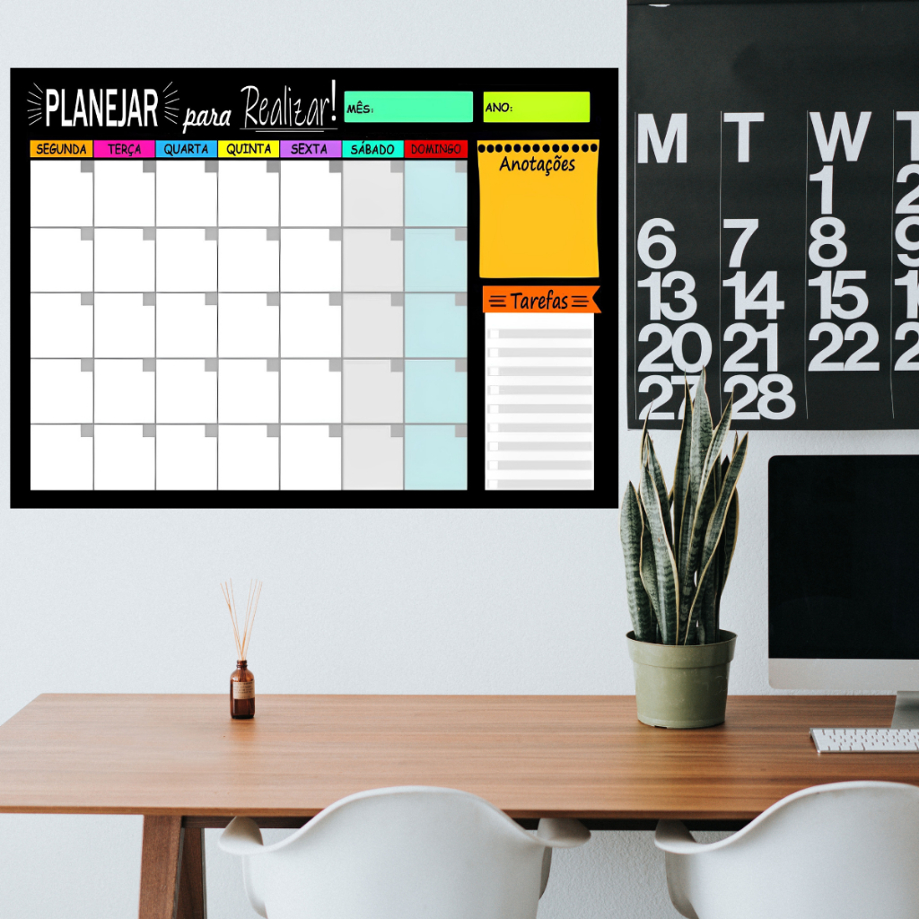Lousa Magnética Planner Planejamento Mensal Quadro Planejamento Mensal em Oferta na Shopee