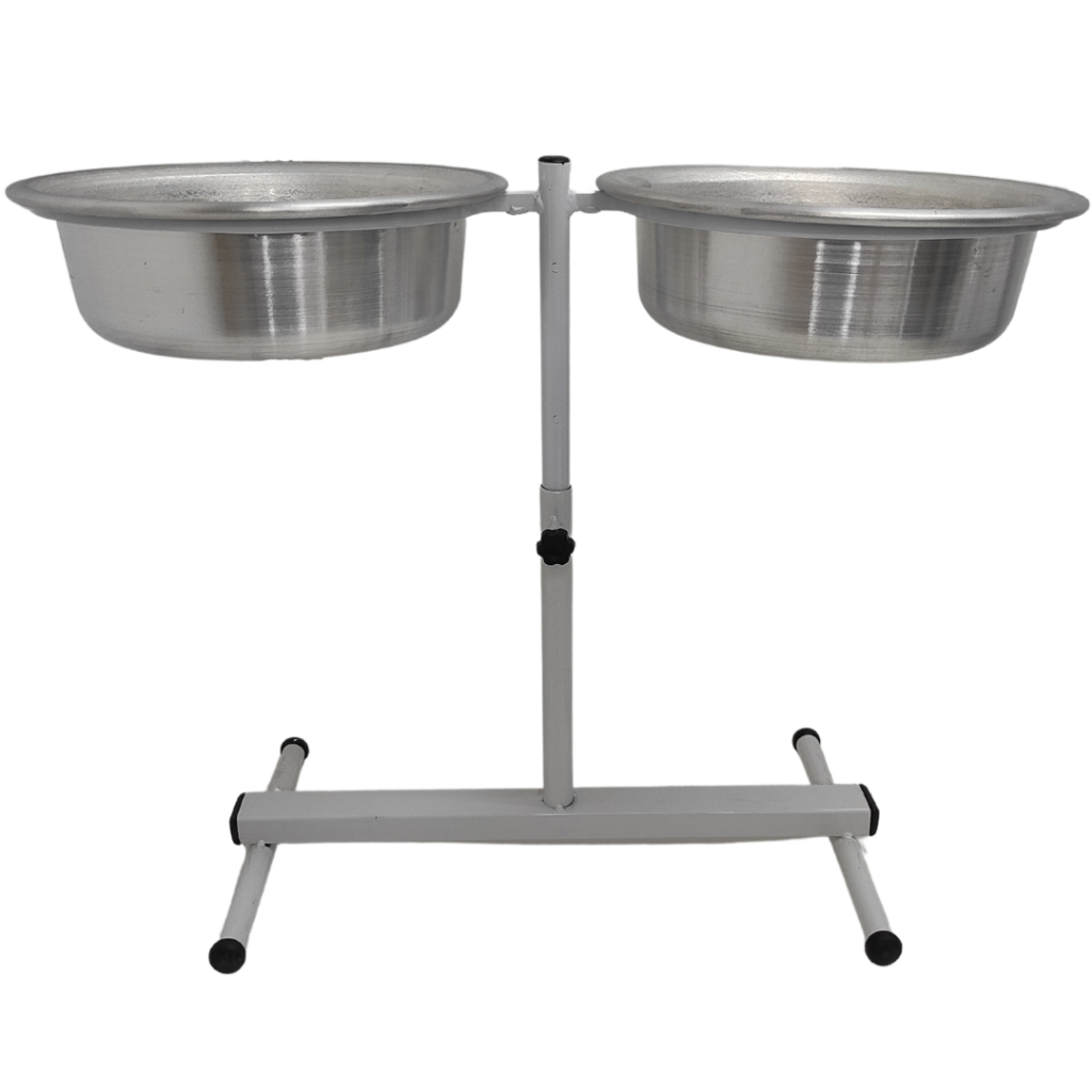 Comedouro Elevado Duplo Ajustável Pote Alumínio Regulável Cachorro 1,5L em Oferta na Shopee