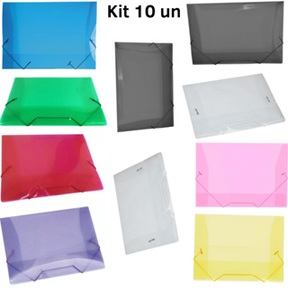 Kit 10 Pastas Aba Elástico Mini 1/2 ofício Polipropileno PP ACP 1020 Organização Documentos Papéis em Oferta na Shopee