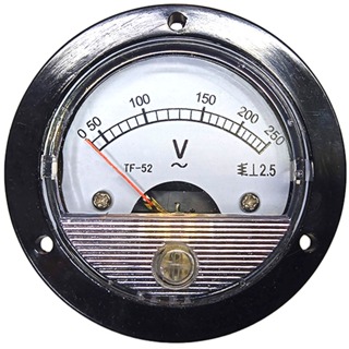 Voltímetro Analógico 52mm Redondo Medição Direta 0 até 250v Corrente Alternada em Oferta na Shopee