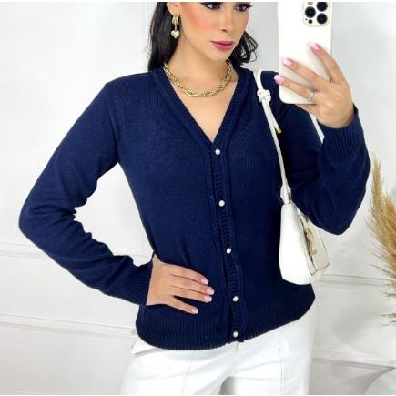 Blusas Feminina de frio trico casaquinho cardgan MEIA ESTAÇÃO com BOTÕES cardigans