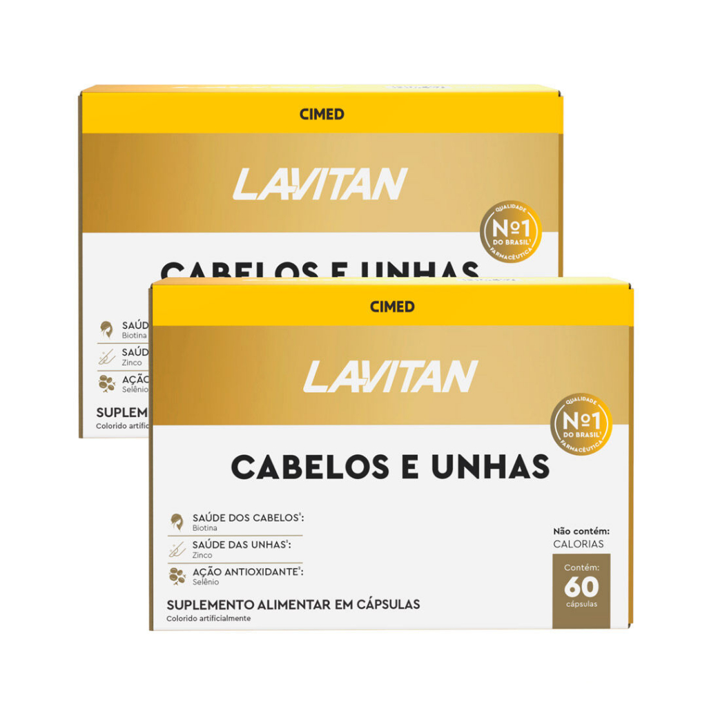 Kit 2 Lavitan Cabelos E Unhas 120 Cápsulas