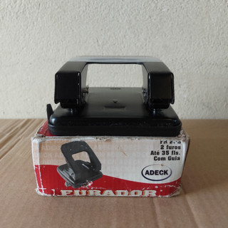 Perfurador Furador Adeck para 35 Folhas Com Guia "Sem uso"