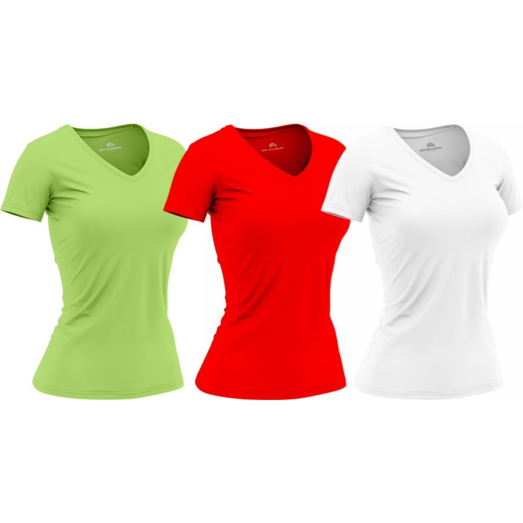 Kit 3 Camisetas Feminina Blusa Baby Look Academia  Esportes Proteção Uv Dry Corrida Linha Premium