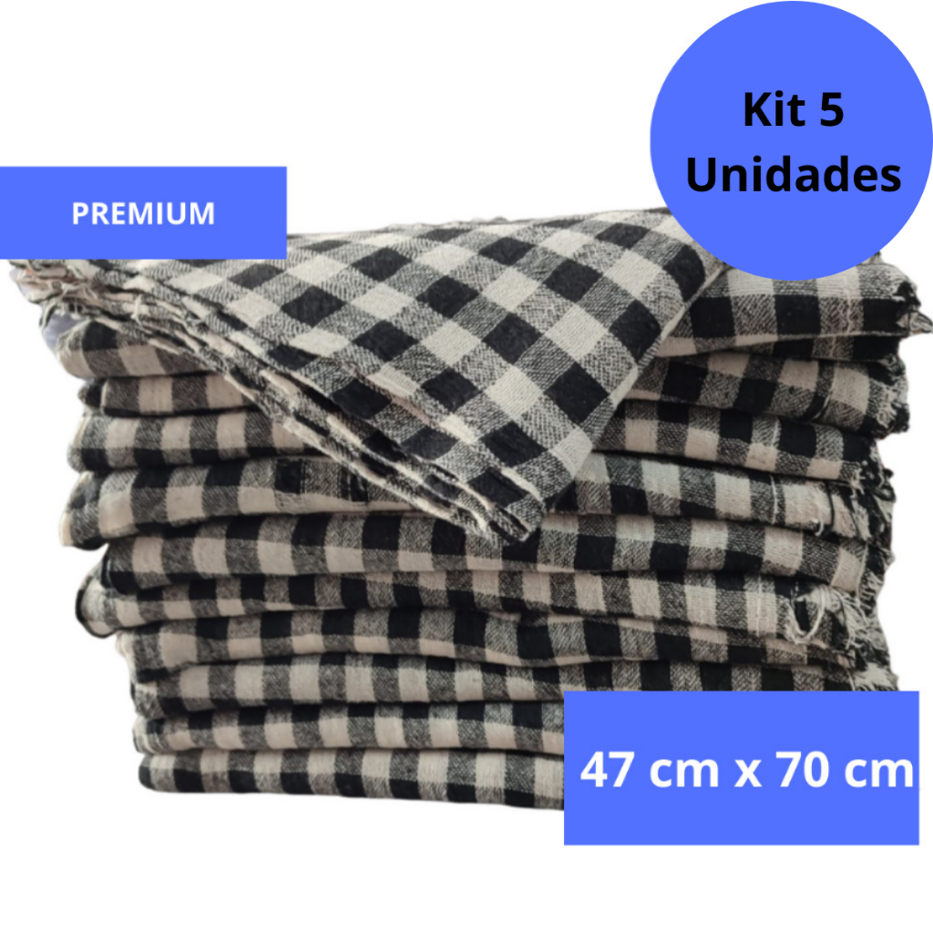 Kit 5 Panos de Chão Xadrez Tamanho Extra Grande 47 cm x 70 cm Saco Duplo Limpeza Geral Multiuso em Oferta na Shopee
