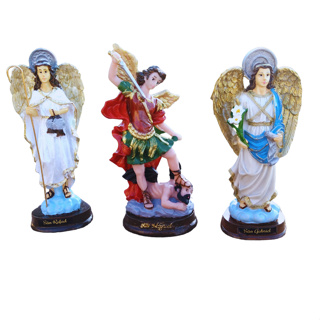 Imagem Arcanjos Gabriel, Miguel E Rafael Em Resina 15 Cm Oratório em Oferta na Shopee