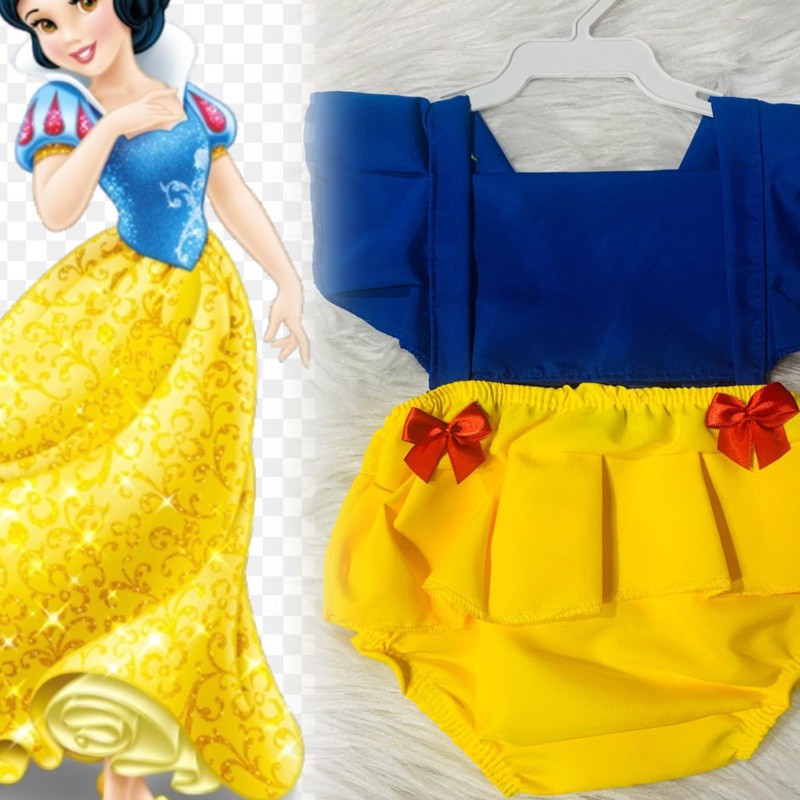 Romper Festa Infantil Branca de neve Mesversario Bebê