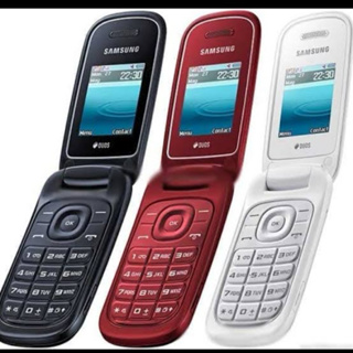 sansungGT-E1272  CELULAR Flip Simples rádio FM Dual chip Para Idosos Ou Rural Preto e vermelho e branco em Oferta na Shopee