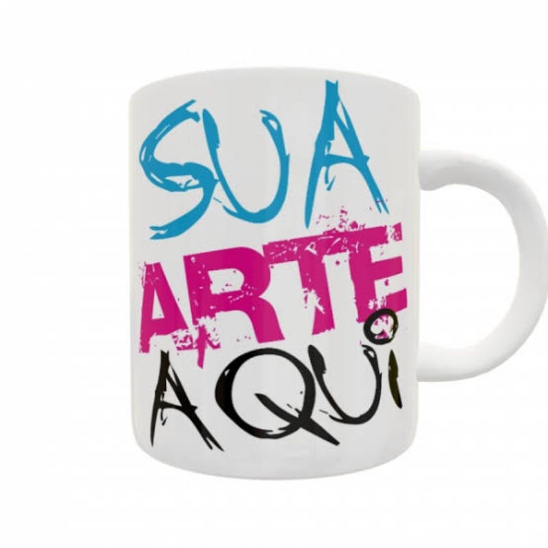 Caneca  de porcelana 325ml personalizada ideal pra eventos (MONTAMOS PARA VC)-  foto mensagens  logo