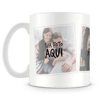 Caneca porcelana 325ml personalizadas com 3 fotos(MANDE A SUA IDEIA)- em alta qualidade em Oferta na Shopee