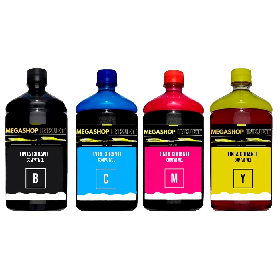 Kit 4 Litros de Tinta Recarga Compatível Cartucho Hp F4480 4100 4440 667