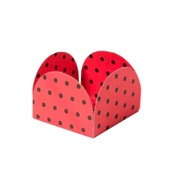 Forminhas para Doces 4 Pétalas Vermelho Poá Preto - 50 unidades - NC Toys - Rizzo Distribuidora