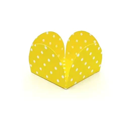 Forminhas para Doces 4 Pétalas Poá Amarelo e Branco 50 unidades NC Toys - Rizzo Distribuidora