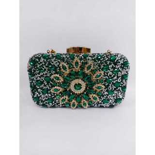Bolsa Clutch de Strass e Pedrinhas Brilhantes Flor em Oferta na Shopee