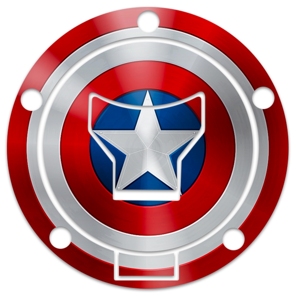 Adesivo Tampa Tanque Moto CG Titan Start Fan 160 Sticker Capitão America Escudo
