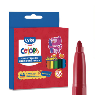 Kit 12 Canetinha Caneta Hidrografica Pen Jumbo Escolar em Oferta na Shopee