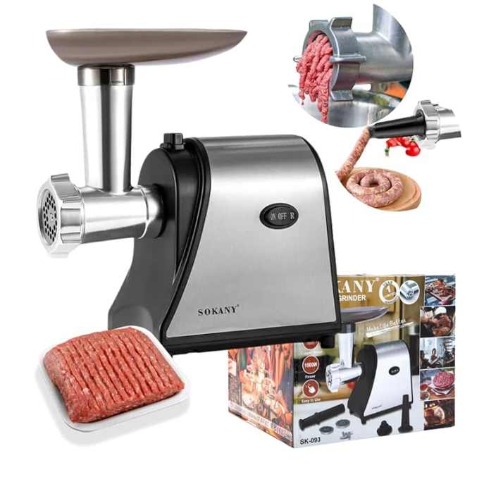 Maquina Moedor De Carne Frango Linguiça Salsichas Elétrico Triturador  -SOKANY -110V/220V