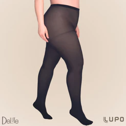 Meia Calca Fio 40 Opaca Preta Feminina Classica Lupo Loba Plus Size Tamanhos Especiais XG e XXG