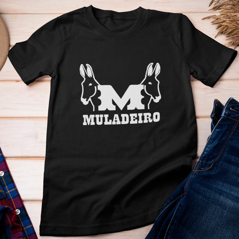 Camisa de Cavalgada Muladeiros Preta 100% Algodão Camiseta M Lançamento Promoção Unissex