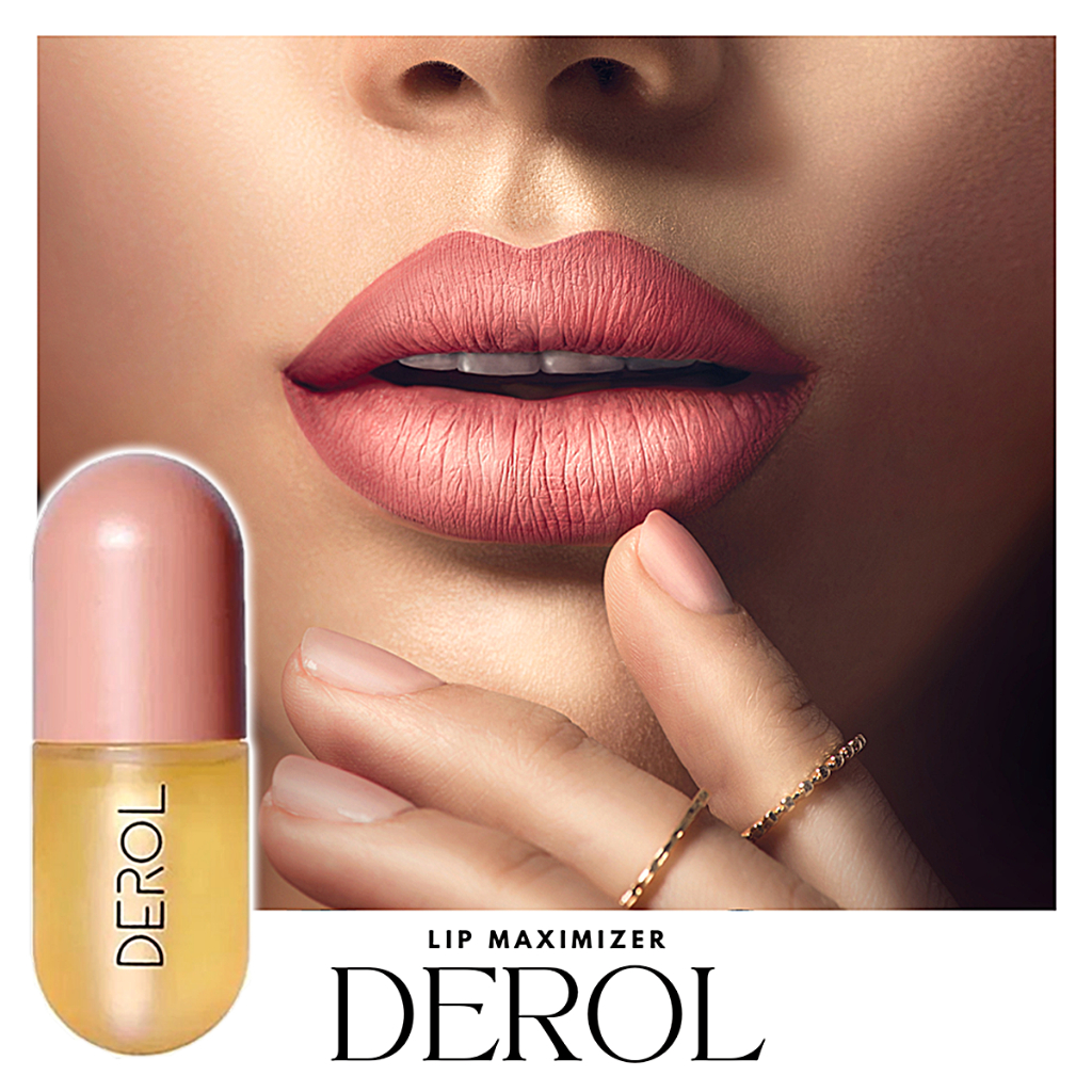 Derol Lip Maximizer Lip, batom Gloss para aumento labial, Efeito bocão, lábios carnudos