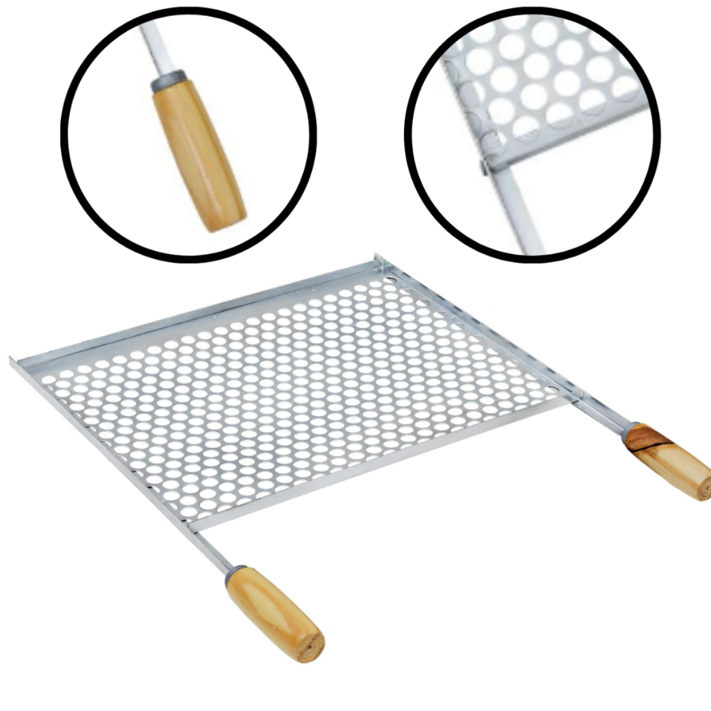 Grelha Para Churrasqueira Moeda Aco Churrasco Cabo 50x40