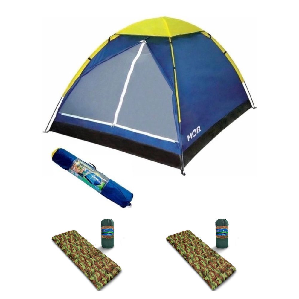 Kit Barraca Iglu 2 Pessoas + 2 Colchonete Acampar Tenda Acampamento Viagem Pescar Praia Dormir