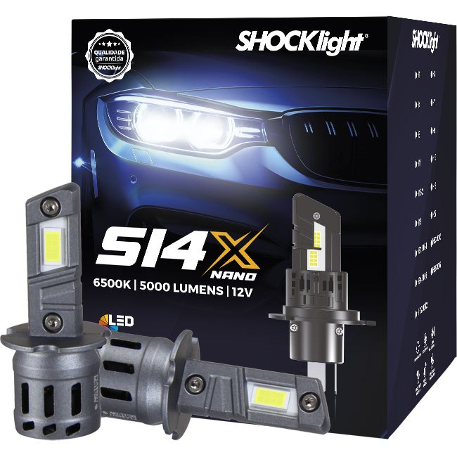 Par Lâmpada Super Led Farol S14x Headlight Nano Shocklight - Automotivo Carro 6500k 5000lumens 22w em Oferta na Shopee