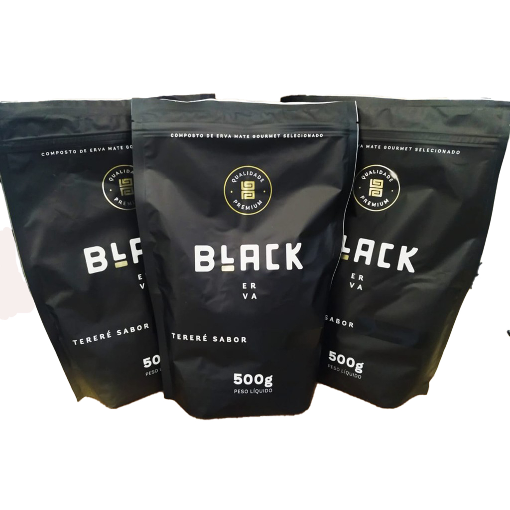Combo: 3 Pacotes de Erva-Mate para Tereré Black Erva 500g - Escolha os Sabores e Informe no Chat!