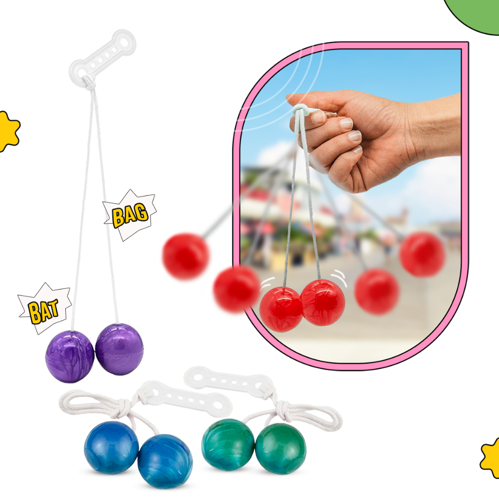 Brinquedo Retro Anos 80 Bolimbolacho Bate Bate Divertido e Clássico Estimula a Concentração e Ritmo