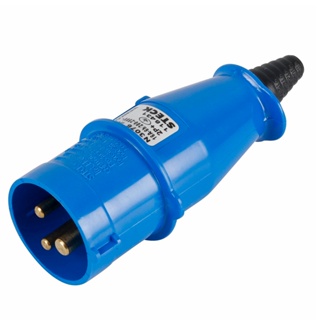 Plug Macho Industrial 2p+T 16A Newkon Azul N3076 Steck em Oferta na Shopee