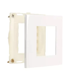 Conjunto Placa Espelho Moldura Tampa Para Interruptores e Tomadas 2 Modulos 80X80 EB SLEEK - MarGirius Branco