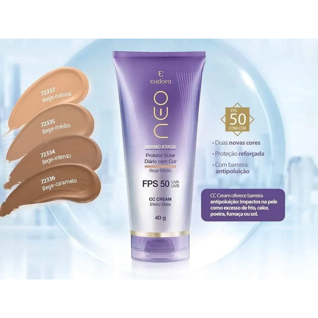 NEO DERMO ETAGE PROTETOR SOLAR CC CREAM FPS 50 - 40gr