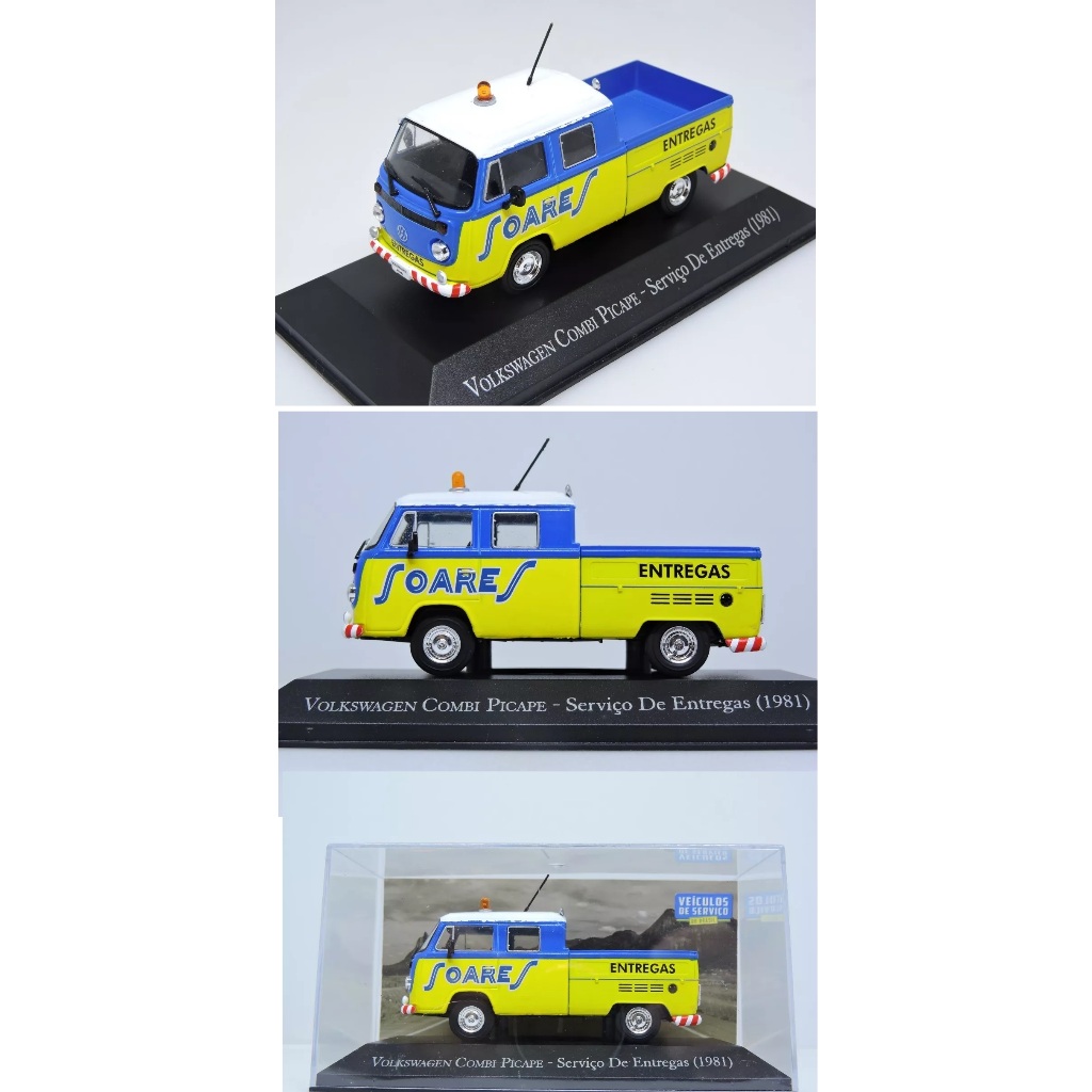 MINIATURA - VEÍCULOS DE SERVIÇO DO BRASIL -VW KOMBI PICK UP - SERVIÇO DE ENTREGAS