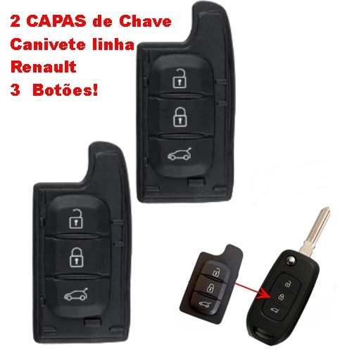 2 Capas de Chave Canivete somente a borracha linha Renault 3 Botões em Oferta na Shopee