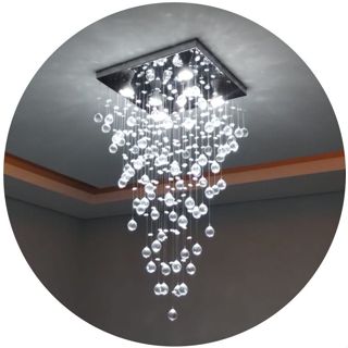 Lustre De Cristal Legitimo K9 30x30 Vai Montado Promoção em Oferta na Shopee